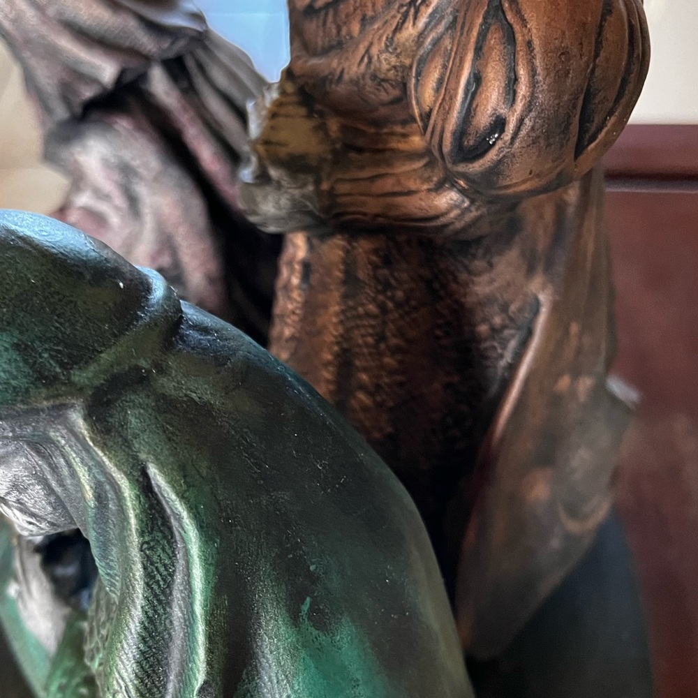 Three Wise Men or Three Kings unique ceramic bronze like art - Picture 12 of 12